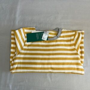 H&M - NWT - Yellow and White Striped Kids Organic Pajamas one piece sleeper